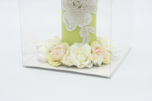 Candela verde con pizzo