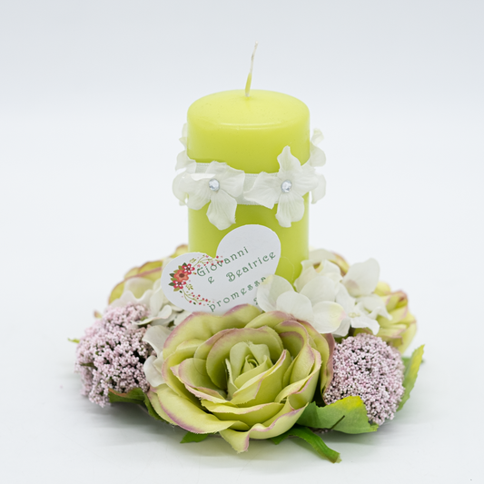 Candela verde idea bomboniera promessa