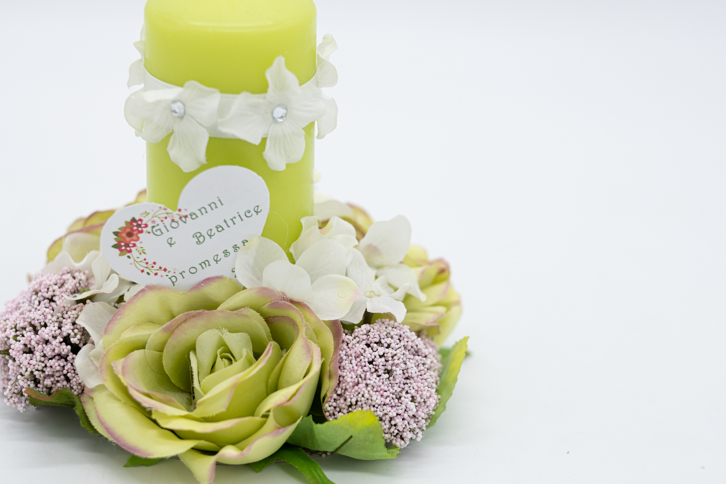 Candela verde idea bomboniera promessa