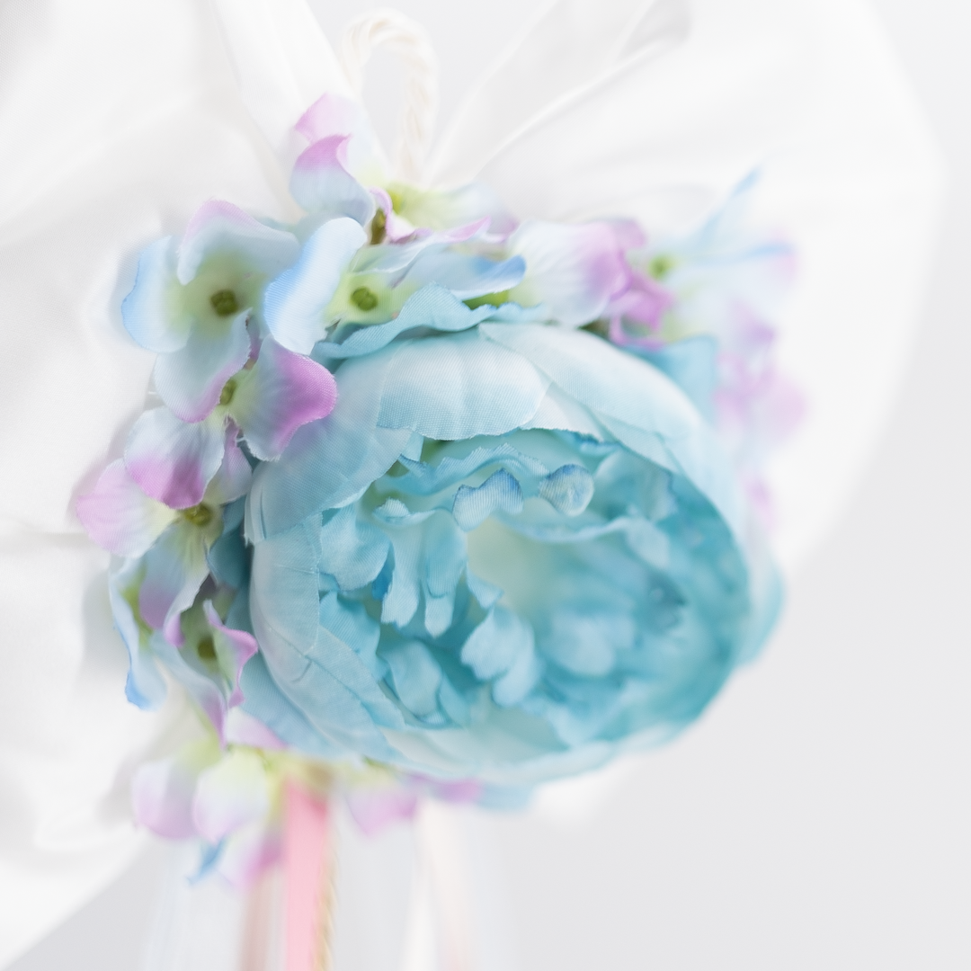 Fiocco Con decori Floreali Blu